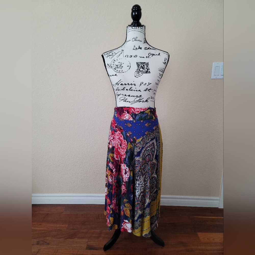 Anthropologie Multicolor Floral and Paisley Skirt - Picture 3 of 9